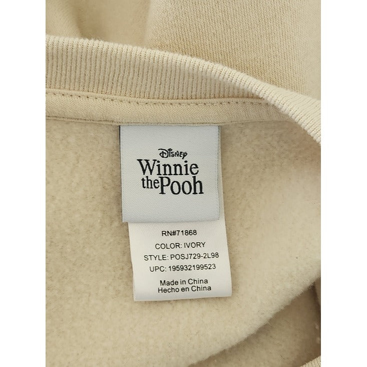 Disney Cream Winnie the Pooh Sweatshirt Crew Neck Size XL