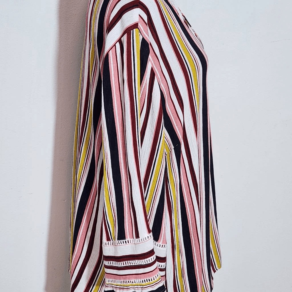 Cato Multi-Color Stripe Blouse with Full Sleeves Size 18/20 Plus Size Stripe Top