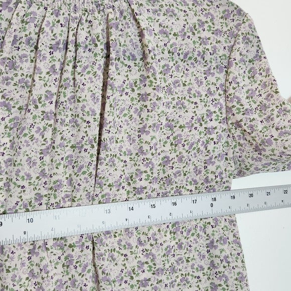 English Factory White and Purple Floral Blouse Size Small
