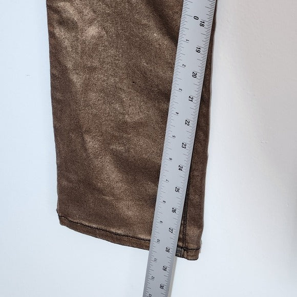 AG AG Adriano Goldschmied Metallic Bronze Straight Leg Jeans Size 26 NWT