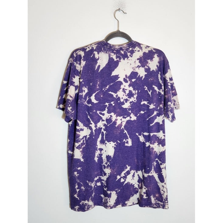 Gildan Purple and Off White Tie Dye Tee Size XL