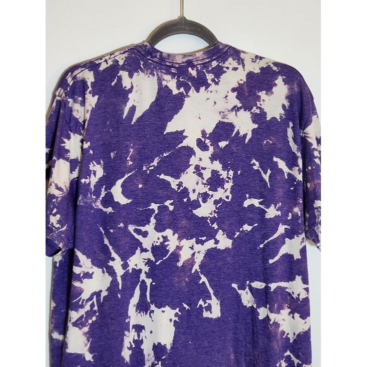 Gildan Purple and Off White Tie Dye Tee Size XL