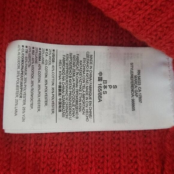Gap Roll Neck Red Sweater Size Small, New