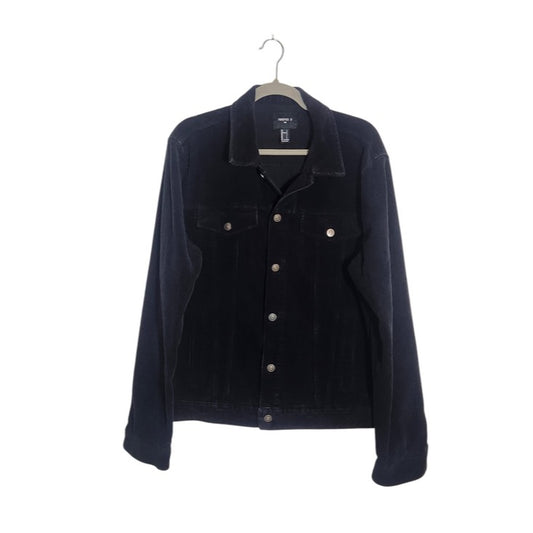 Forever 21 Black Corduroy Trucker Jacket Size Large