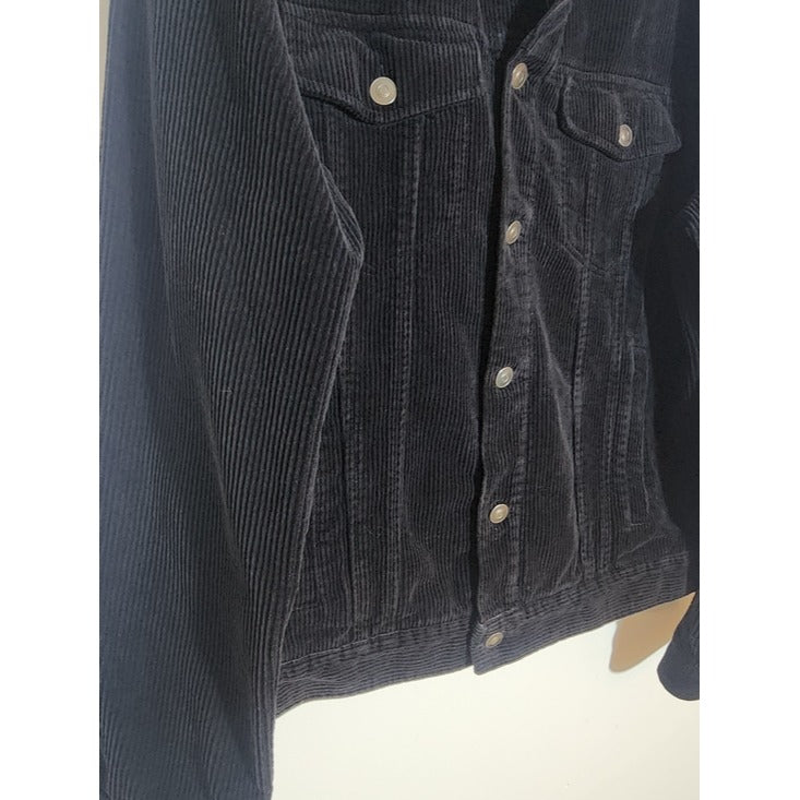 Forever 21 Black Corduroy Trucker Jacket Size Large