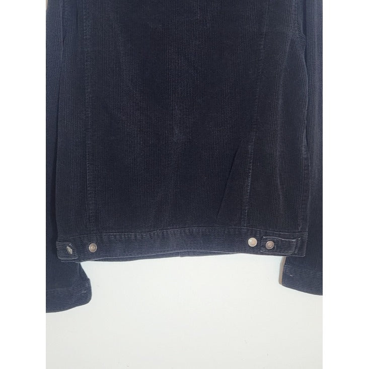 Forever 21 Black Corduroy Trucker Jacket Size Large