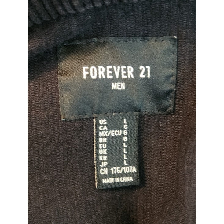 Forever 21 Black Corduroy Trucker Jacket Size Large
