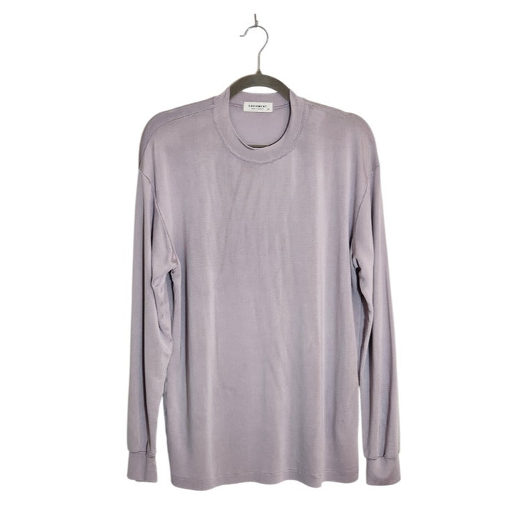 Equipment Dusty Purple 100% Silk Long Sleeve Tee Size Medium