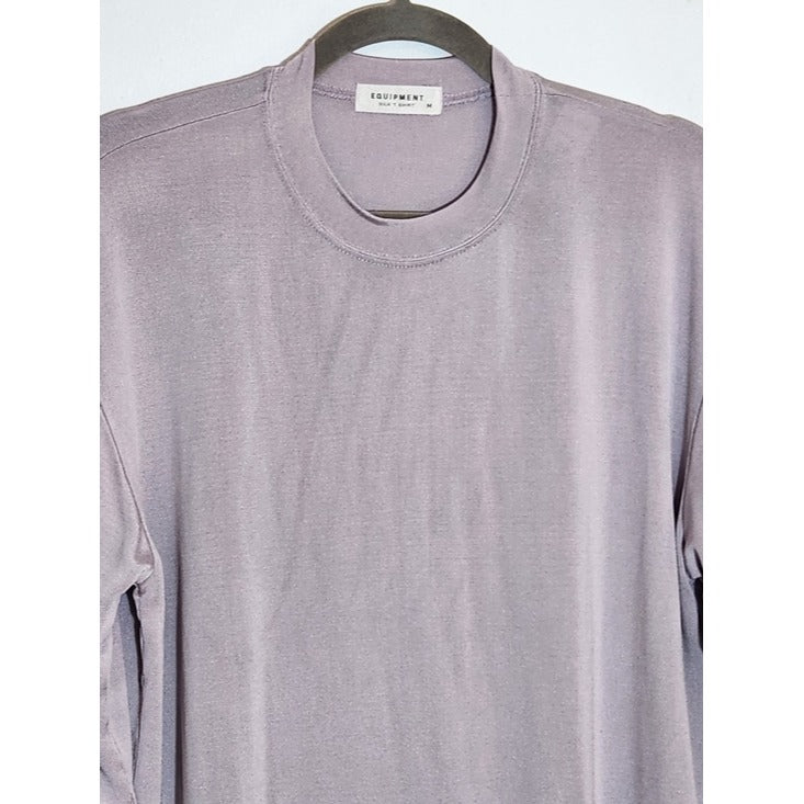 Equipment Dusty Purple 100% Silk Long Sleeve Tee Size Medium