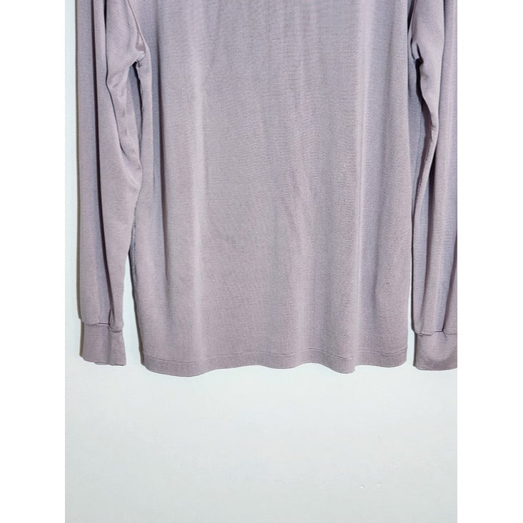 Equipment Dusty Purple 100% Silk Long Sleeve Tee Size Medium