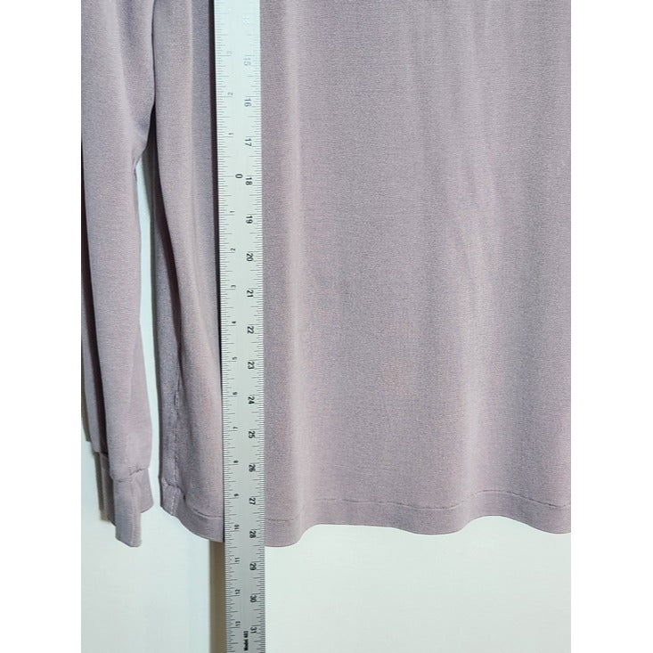 Equipment Dusty Purple 100% Silk Long Sleeve Tee Size Medium