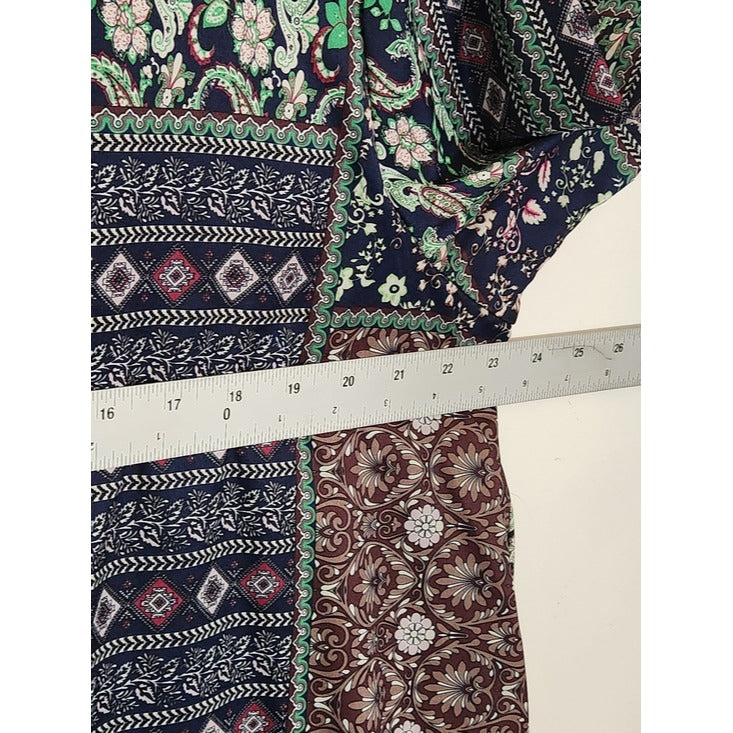Cellabie Navy Boho Print Layered Look Midi Dress Size 2X NWT