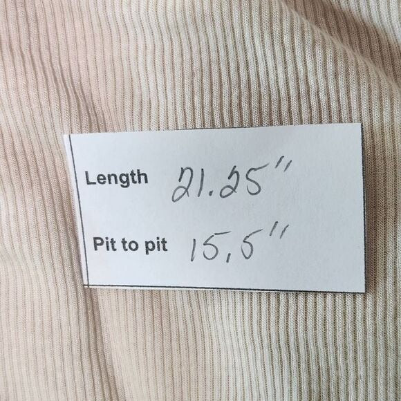 Michael Lauren Cream Ribbed Knit Cutout Top Size Small