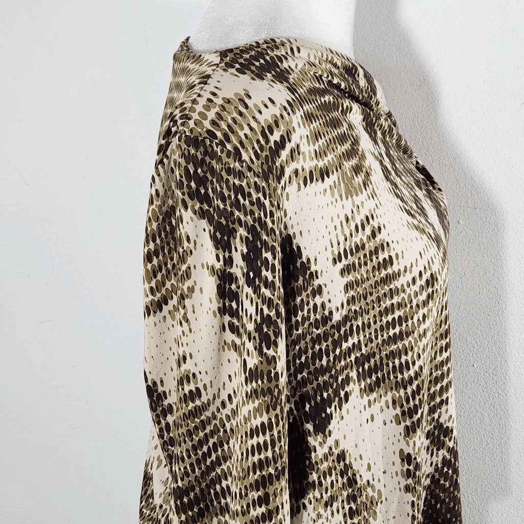 Ellen Tracy Brown Snakeskin Print Dress Size Medium Wedding Guest Dress