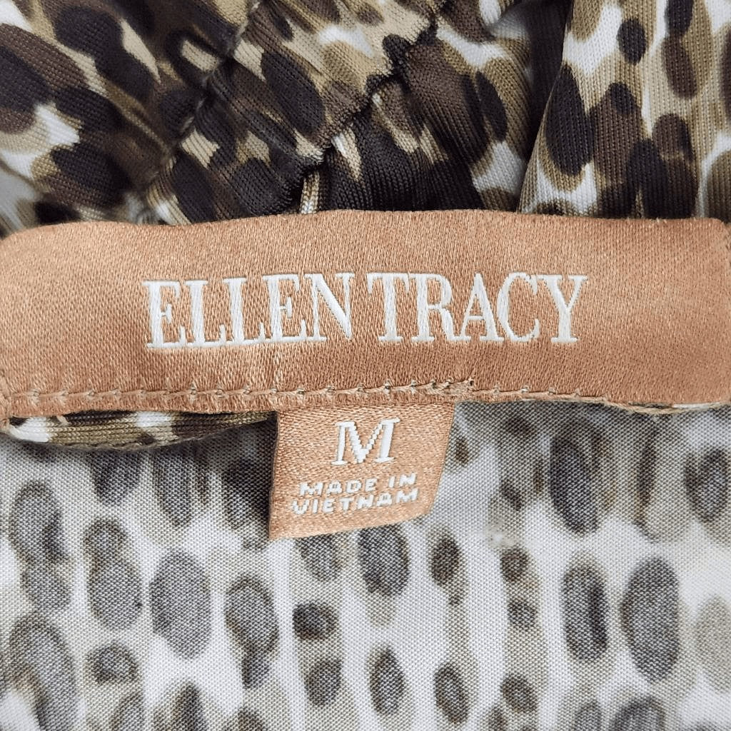 Ellen Tracy Brown Snakeskin Print Dress Size Medium Wedding Guest Dress