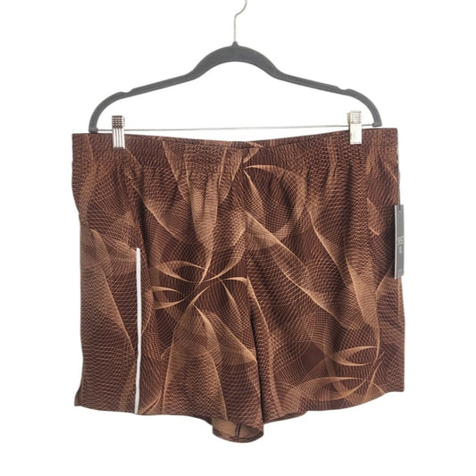 VRST Brown Print 5-Inch Inseam Lined Running Shorts NWT Size XL