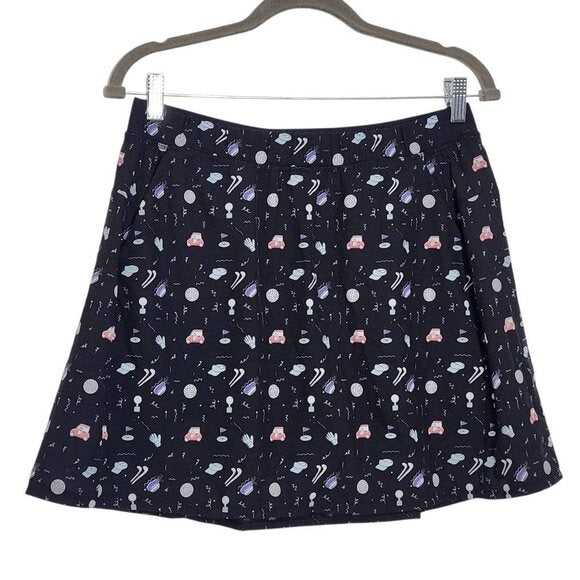 Kyodan Black Golf Skirt Size Medium Golf Print Skirt