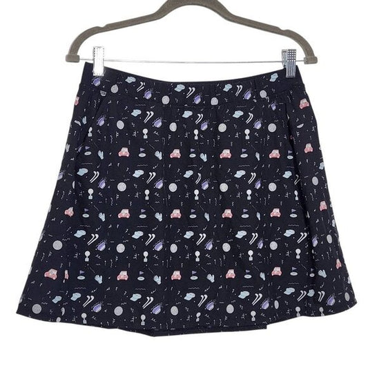 Kyodan Black Golf Skirt Size Medium Golf Print Skirt