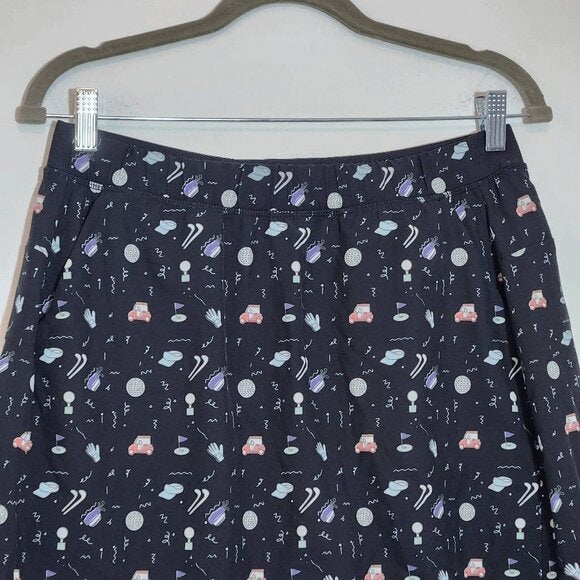 Kyodan Black Golf Skirt Size Medium Golf Print Skirt