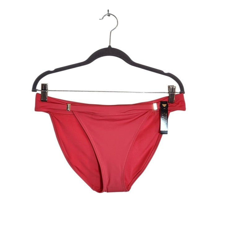 Victoria's Secret Dark Pink Bikini Bottom with Gold Tone Accents NWT Size Large