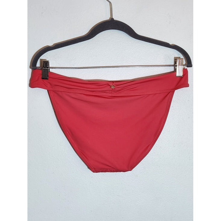 Victoria's Secret Dark Pink Bikini Bottom with Gold Tone Accents NWT Size Large