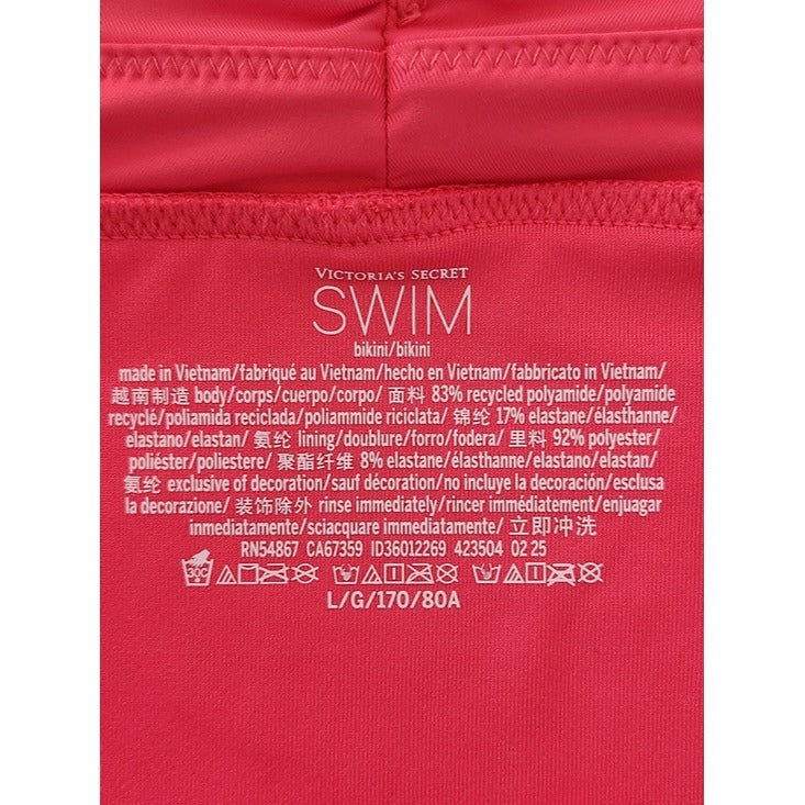 Victoria's Secret Dark Pink Bikini Bottom with Gold Tone Accents NWT Size Large