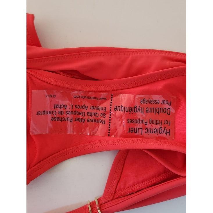 Victoria's Secret Dark Pink Bikini Bottom with Gold Tone Accents NWT Size Large