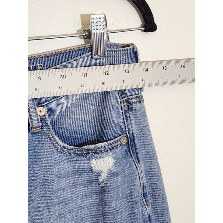 American Eagle Light Wash High Rise Distressed Mom Jeans Size 2