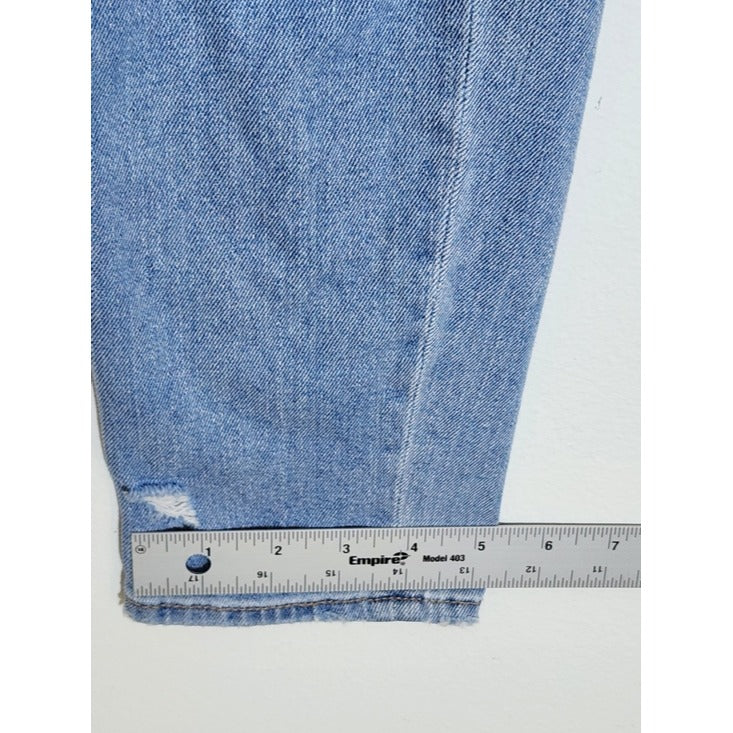 American Eagle Light Wash High Rise Distressed Mom Jeans Size 2