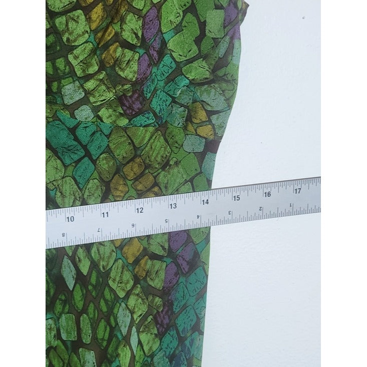 Jones New York Green Abstract Mosaic Print Silk Midi Dress Size 10