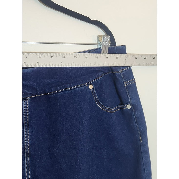 Alivia Ford Dark Wash Pull On Denim Pencil Skirt Size 18W