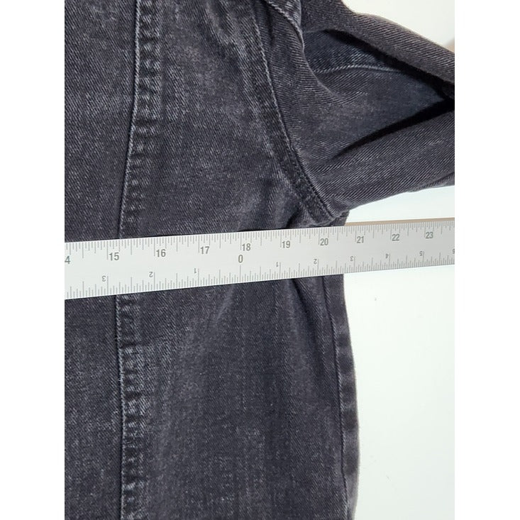 Highway Jeans Black Distressed Cropped Jean Jacket Size Large