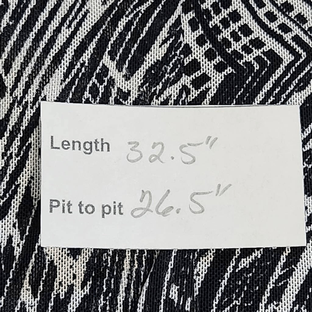 Catherines Black and White Print Mesh Asymmetrical Tunic Size 2X