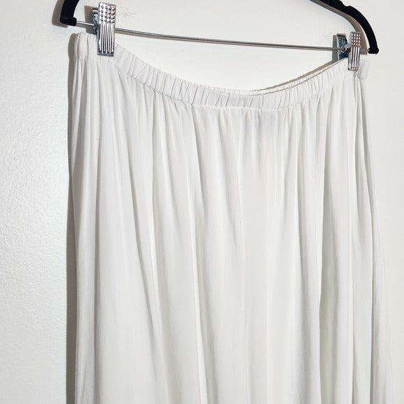 WD.NY White Boho Pull-On Maxi Skirt Size Large