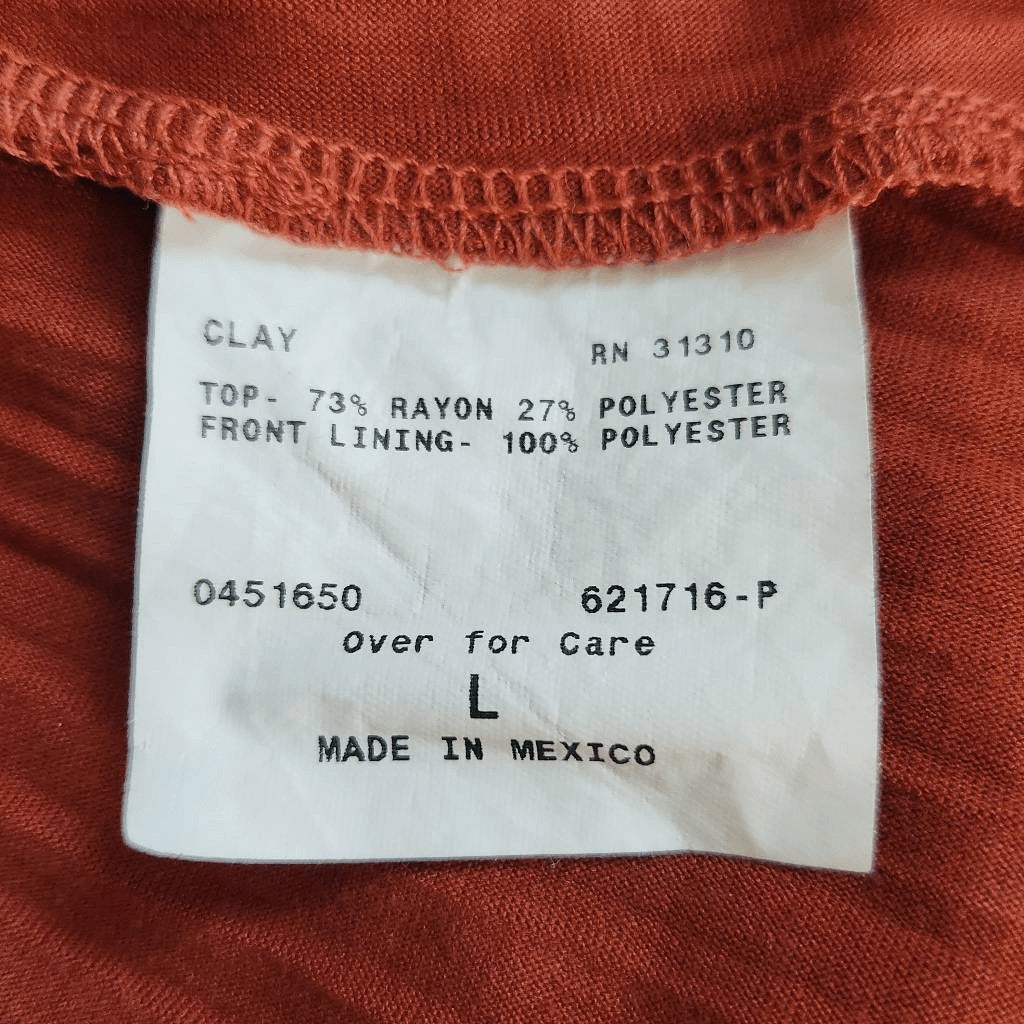 AGB Rust Pleated Blouse Size Large Rust Red Tunic Layered Look Tunic