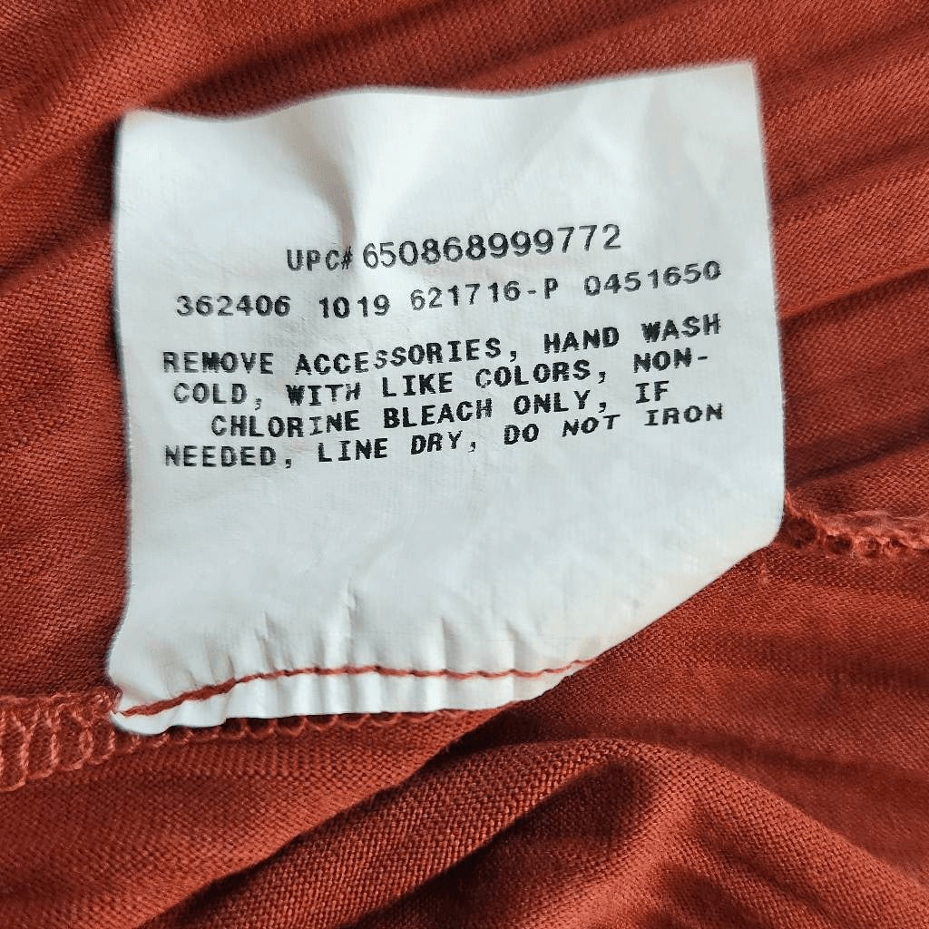 AGB Rust Pleated Blouse Size Large Rust Red Tunic Layered Look Tunic