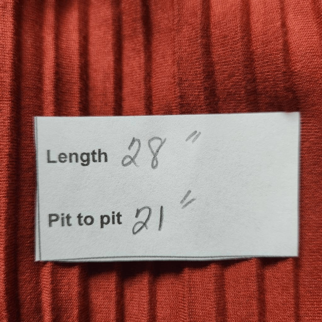 AGB Rust Pleated Blouse Size Large Rust Red Tunic Layered Look Tunic