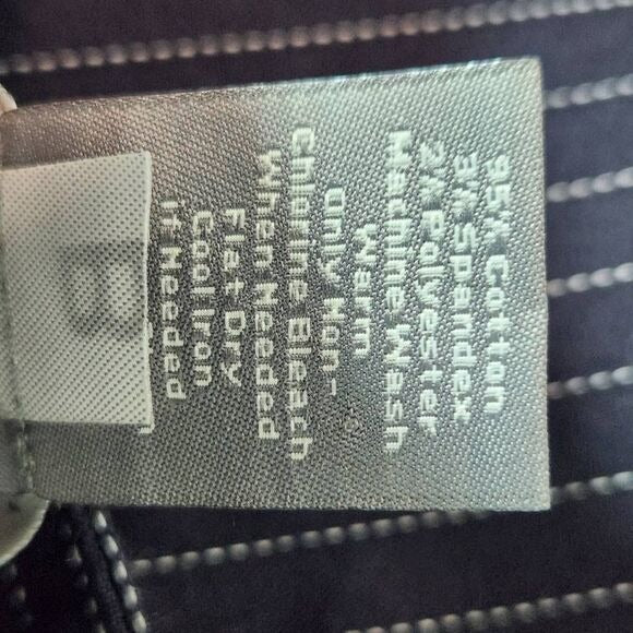 Ann Taylor Black Pinstripe Cropped Wide Leg Pants Size 8 Pinstripe Dress Pants