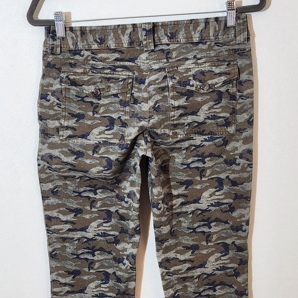 Anatomie Army Green Camo Skinny Cargo Pants Size Small