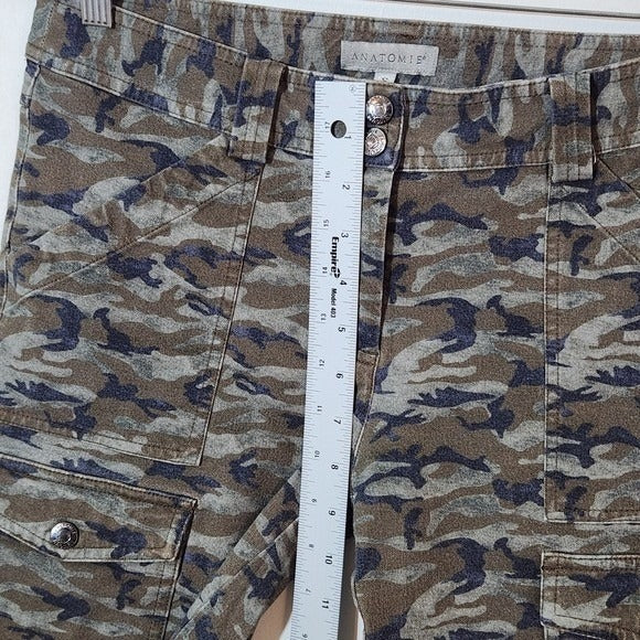 Anatomie Army Green Camo Skinny Cargo Pants Size Small