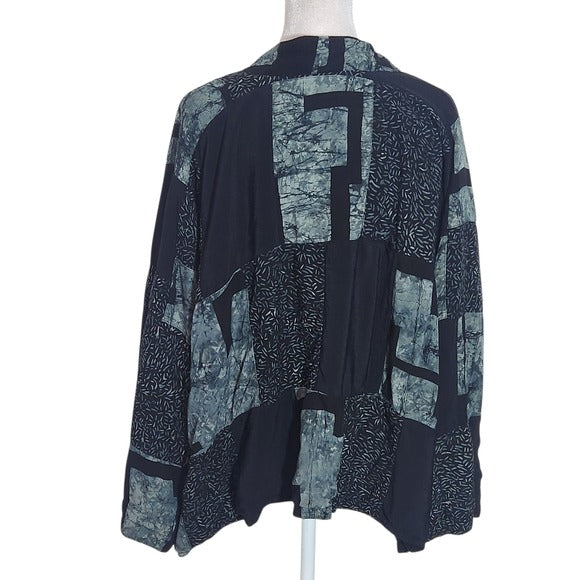 Lyng Black Patchwork Jacket Cardigan One Size Unique Patchwork Boho Jacket