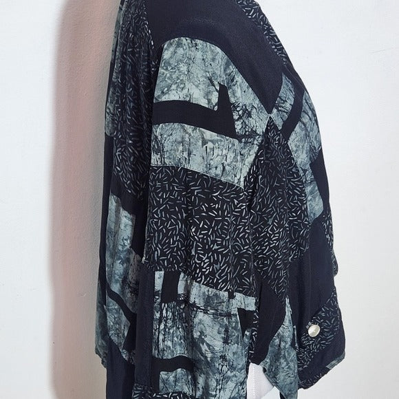 Lyng Black Patchwork Jacket Cardigan One Size Unique Patchwork Boho Jacket