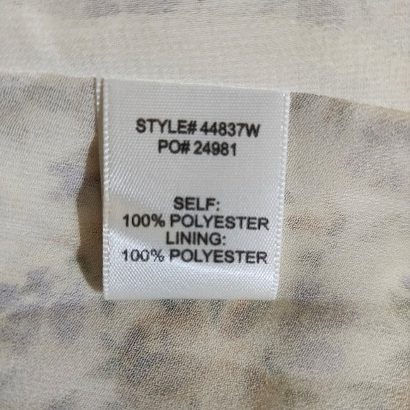 Skies are Blue Butter Yellow Floral Tank Top with Double Straps Size XL New