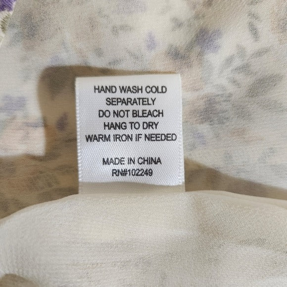 Skies are Blue Butter Yellow Floral Tank Top with Double Straps Size XL New