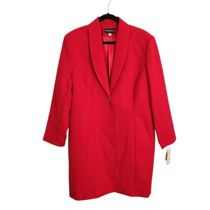 Chad Stevens Vintage Red Single Button Blazer Style Coat Size 18 NWT Flaw