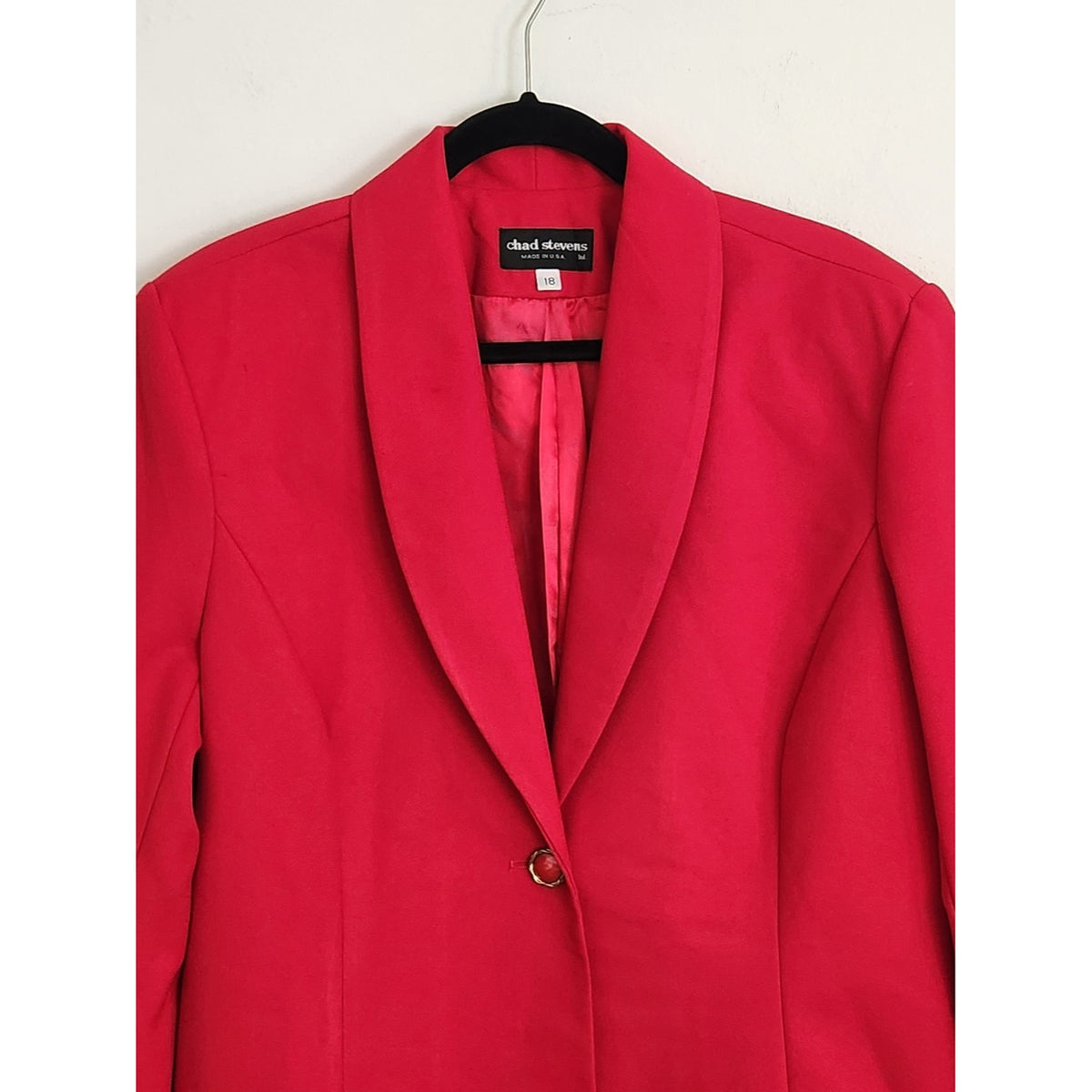 Chad Stevens Vintage Red Single Button Blazer Style Coat Size 18 NWT Flaw