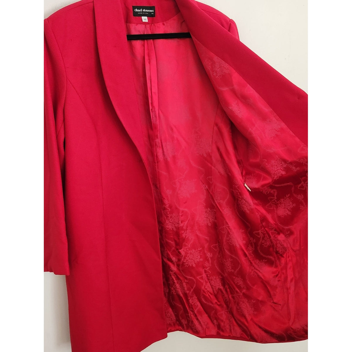 Chad Stevens Vintage Red Single Button Blazer Style Coat Size 18 NWT Flaw