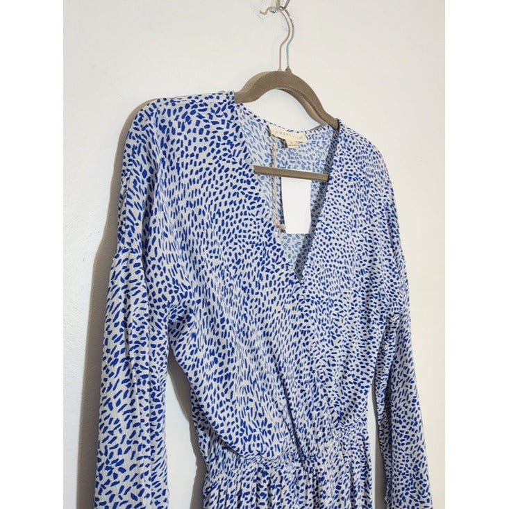 Lovestitch Blue and White Print Romper Size Small NWT