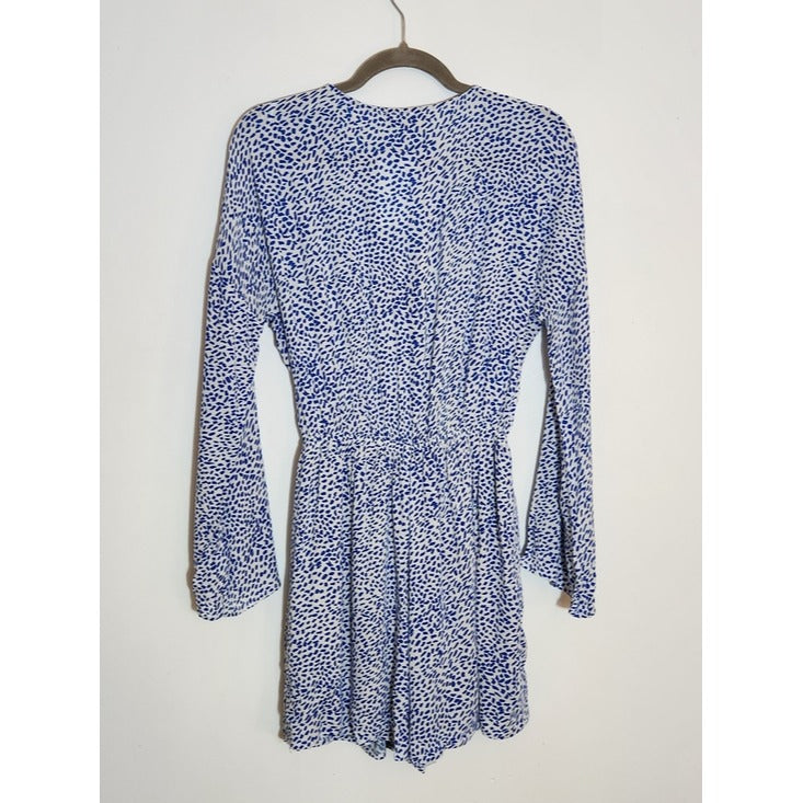 Lovestitch Blue and White Print Romper Size Small NWT