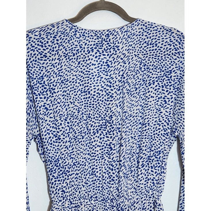 Lovestitch Blue and White Print Romper Size Small NWT